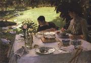 Giuseppe de nittis breakfast in the garden Spain oil painting artist